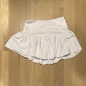 Cream Bubble Mini Skirt with Ruffled High-Low Design